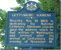 2784 Pennsylvania - Gettysburg, PA - Gettysburg National Military Park Auto Tour - Soldier's National Cemetery - Gettysburg Address sign