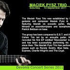 2011.09.10 – Devonia Concert Series, Maciek Pysz Trio