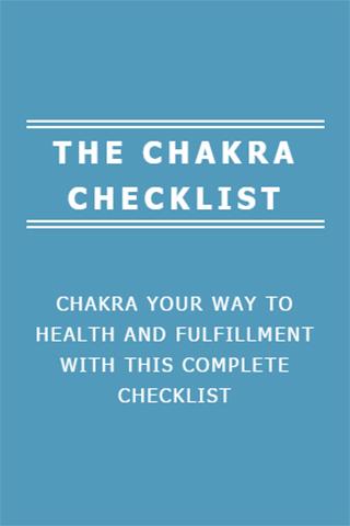 THE CHAKRA CHECKLIST