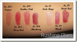 Burberry lipsticks swatches - Copy