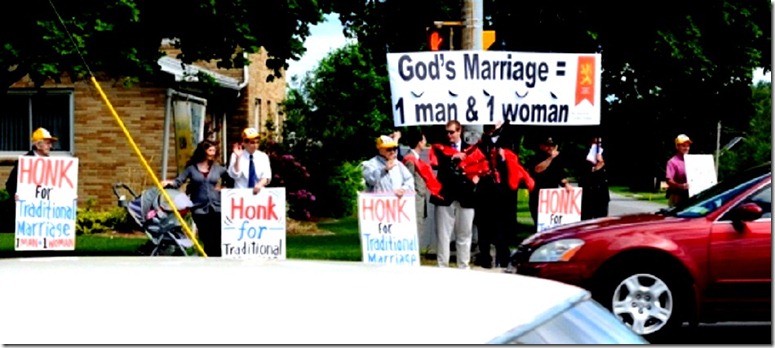 Protesting in favor Traditional Marriage