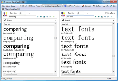 FontViewOk, visor de fuentes tipográficas para PC
