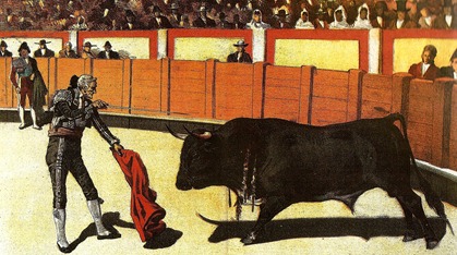 1885-06-15 Pedro Romero recibiendo un toro