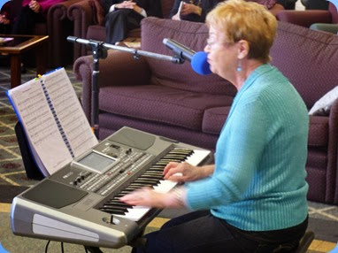 The Club's Events Manager, Diane Lyons, played and sang to her new Korg Pa900.