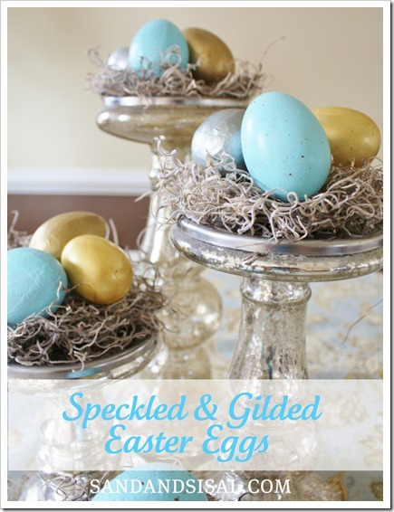speckled guilded easter eggs