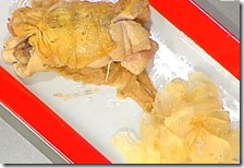 Rollatina di faraona con zucca, castagne e chips di patate