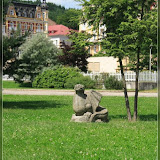 Drachenskulptur aus Stein