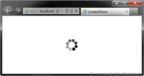 Loader Demo - Showing Demo of the Loader Control after Resize