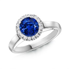 Round Sapphire and Diamond Cocktail Ring