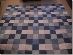 Work Shirt Quilt in with Backing Pinned