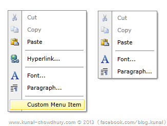 Customized Context Menu