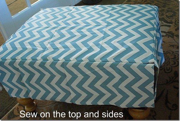 sew on the top and sides of the slipcover