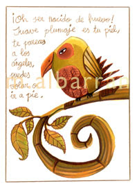 pajaro en glorierias ilustradas textos de Gloria Fuertes Ilustrados