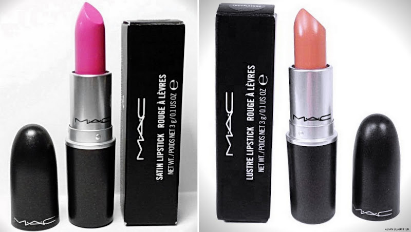 MAC Satin Lipstick in Pink Nouveau and MAC Lustre Lipstick in Freckletone