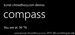 Windows Phone Compass Demo Windows Phone Compass Demo