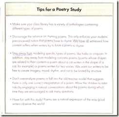 Tips for a Poetry Study pg 151 The No-Nonsense Guide to Teaching Writing