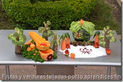  Frutas y verduras talladas por lo aprendices finalistas