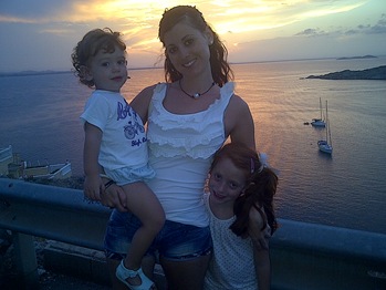 mi mujer y mis peques en la manga puesta de sol 2013