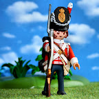 Playmobil British toy soldiers at the time of the Napolionic Wars