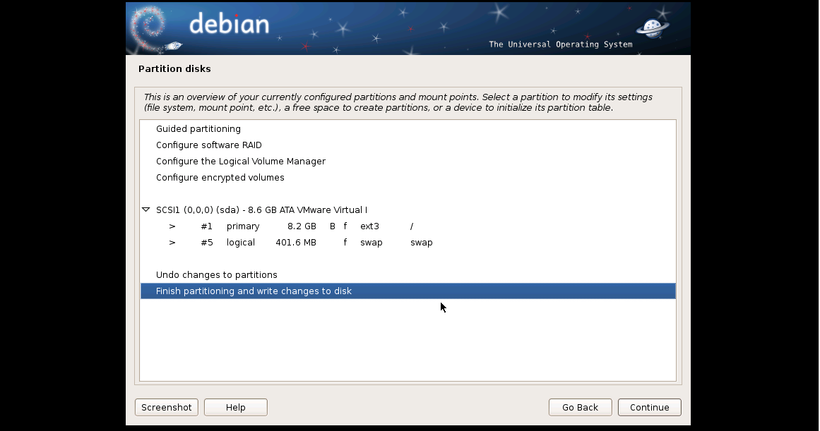 Debian partitioning. Debian partitioning