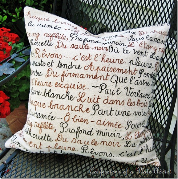 CONFESSIONS OF A PLATE ADDICT French Poetry Pillow and Envelope Closure Tutorial