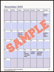 Calendar Sample Page from Digital Planner