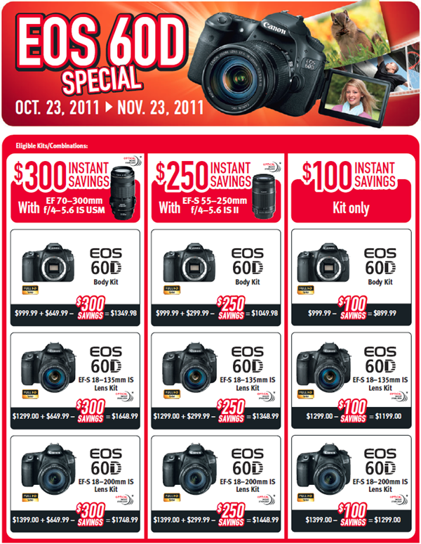 Canon 60D Instant Rebate