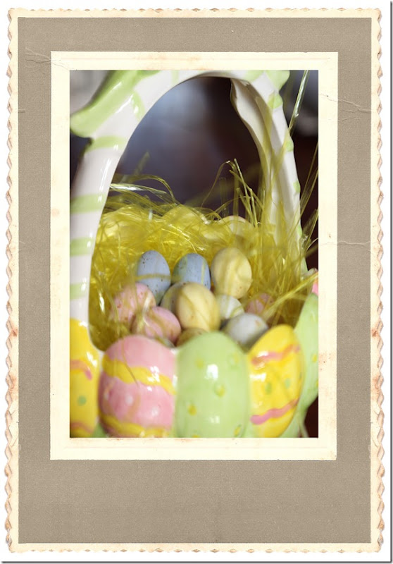 Easter basket in coffeeshop frame