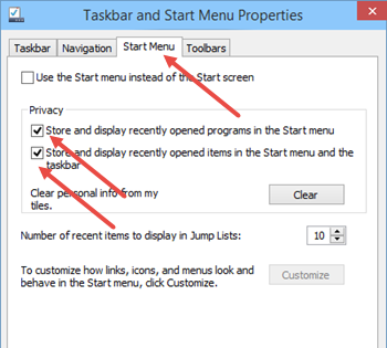 Taskbar and Navigation settings in Windows 10 (www.kunal-chowdhury.com)