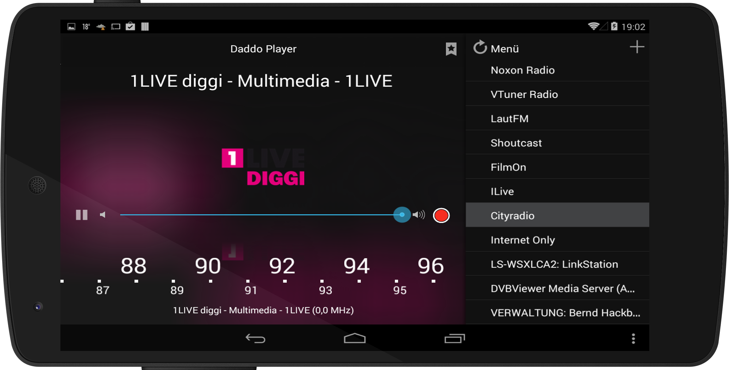 Android application Daddo Player screenshort