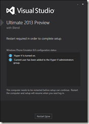 Visual Studio 2013 preview installed