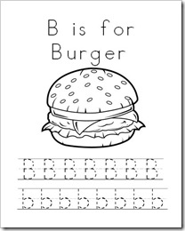 B is for Burger Printable
