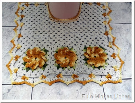 Jogo Banheiro Croche com Flor 2b