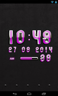 pink snake clock widget - náhled