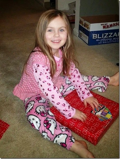 Cassidy with Lisa's gift