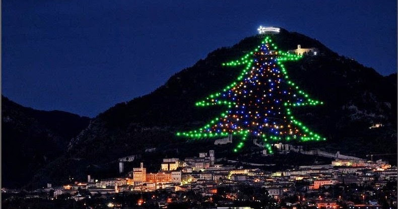 Gubbio’s Enormous Christmas Tree On Mount Ingino Gubbio’s Enormous Christmas Tree On Mount Ingino