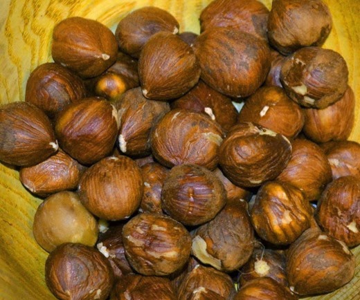 Close-up of hazelnuts