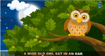 Rimas en inglés para niños A wise old owl