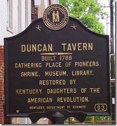Duncan Tavern marker 93 in Paris, Kentucky, Bourbon Co.