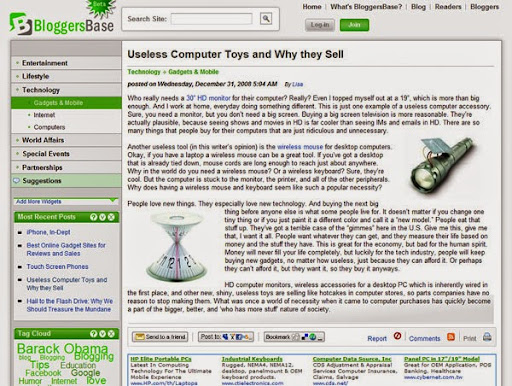 An example of a post on BloggersBase