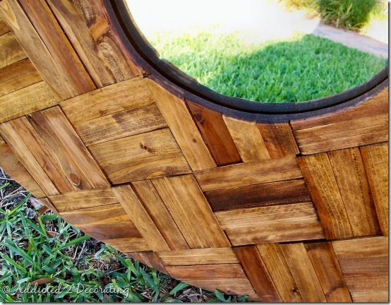 decorative mirror made of wood shims 3