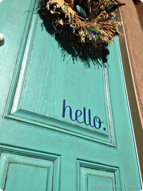 Turquoise front door