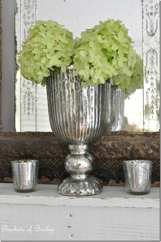 Dining room mercury glass vase