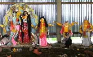 Muslim miscreants vandalized hindu temples, houses, shops at Kalibari temple in Netrokona city’s Banikpara