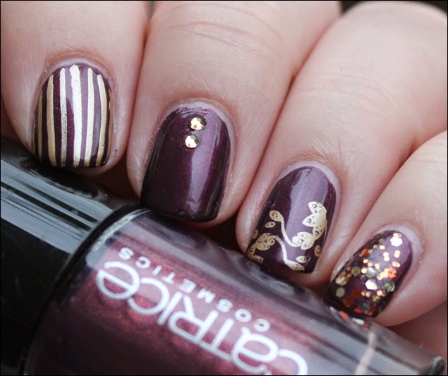 Autumn Nail Art Herbst Nageldesign Mix Match Skittle Purple 01