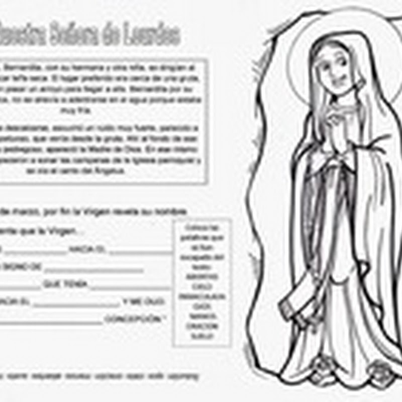 Colorear Virgen de Lourdes, dibujos para niños