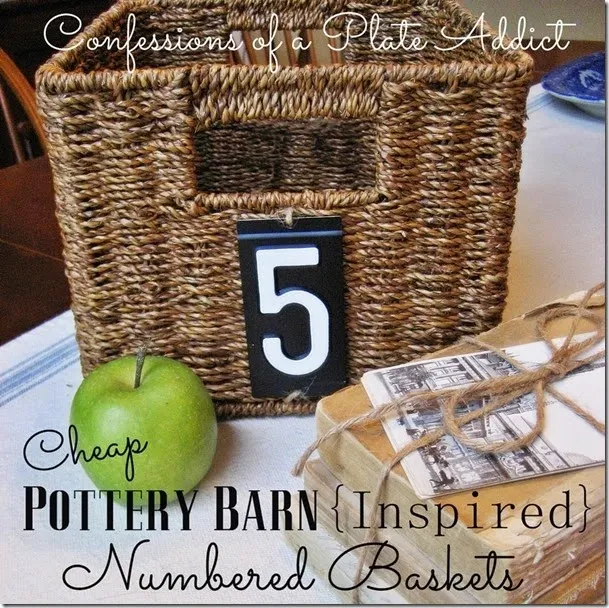 CONFESSIONS OF A PLATE ADDICT Pottery Barn Inspired Numbered Baskets