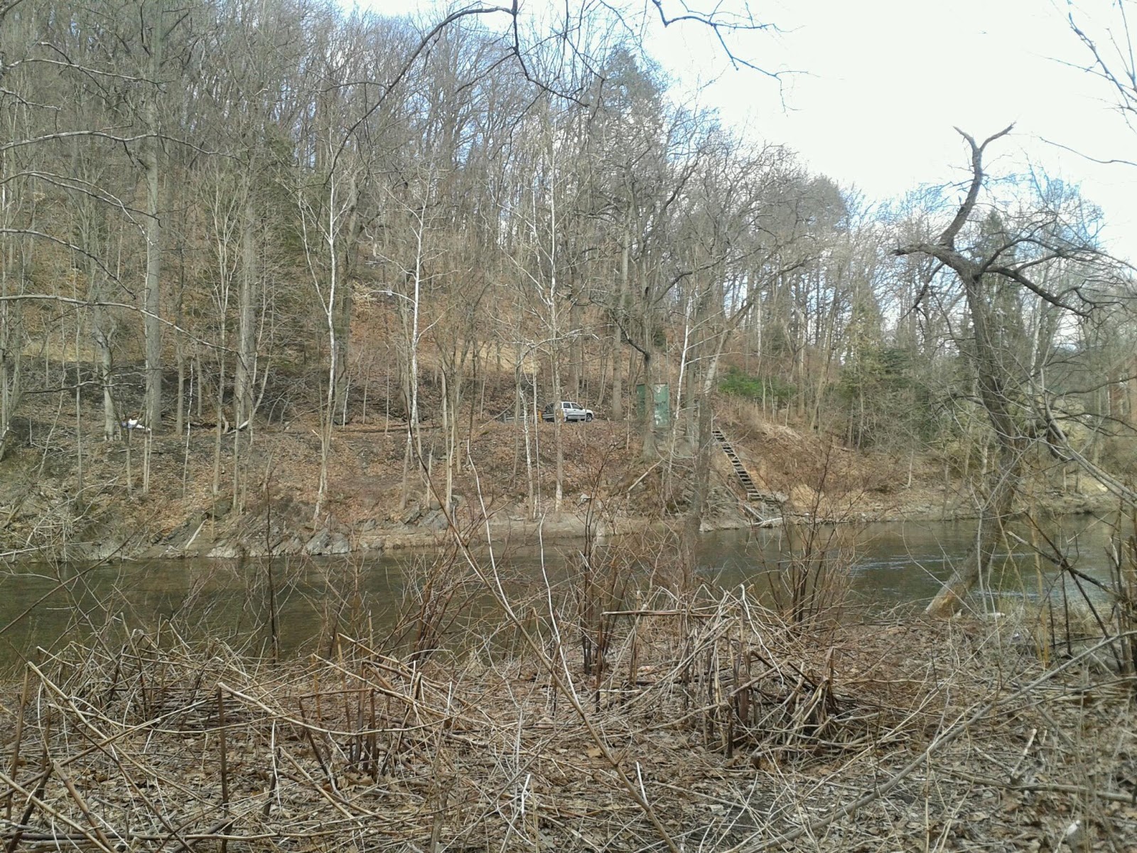 Creepy Minisink Remnants of a bridge crossing the Brodhead Creek