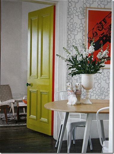 green interior door via apartment therapy
