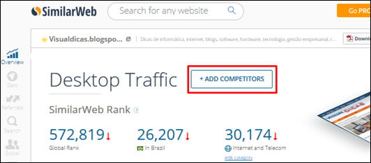 Analise a audiência do seu blog e de seus concorrentes com o SimilarWeb - Visual Dicas